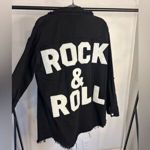 Black denim rock and roll jacket